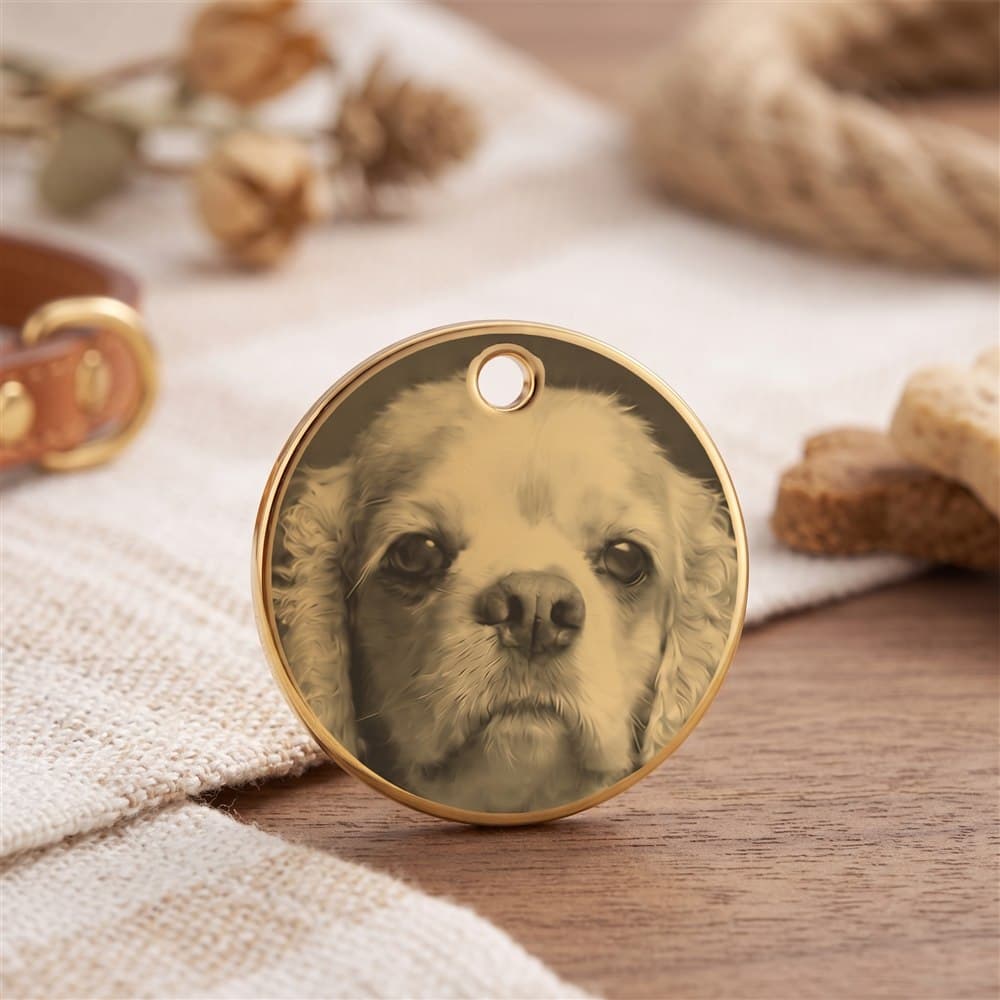 The same portrait engraved on a gold medallion