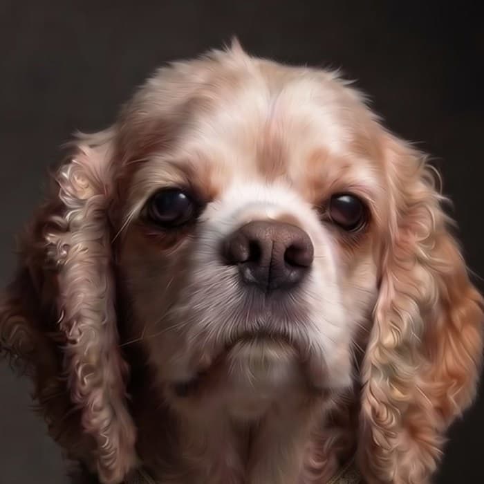 Original photo: a blond cocker spaniel